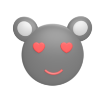 emoticon koala 3d ikon modell tecknad stil koncept. göra illustration png