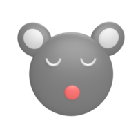 emoticon koala 3d pictogram model cartoon stijl concept. render illustratie png