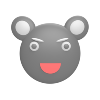 emoticon koala 3d icona modello cartone animato concetto di stile. rendere l'illustrazione png