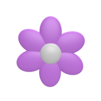 Flower 3d icon model cartoon style concept. render illustration png