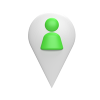 People location 3d icon model cartoon style concept. render illustration png