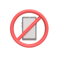 No Phone 3d icon model cartoon style concept. render illustration png