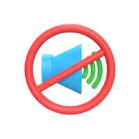 3D do not make sound. render illustration png