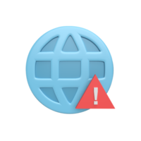 3D web icon with exclamation mark concept. rendered illustration png