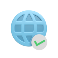 3D web icon with checklist mark concept. rendered illustration png