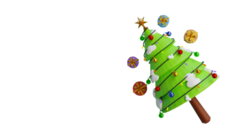 3d render christmas tree ornament png transparant background