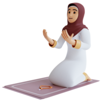3D render moslimvrouwen bidden png