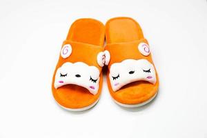 cute sleeping face of slippers photo