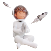 astronauta fofo meditando png