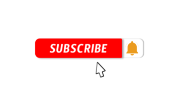 Subscribe button with bell icon and computer cursor free png