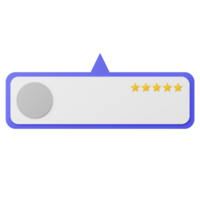 classificação de 5 estrelas e revisão de ilustração 3d png