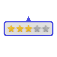 3 Star Rating and Review 3d Illustration png