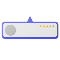 classificação de 4 estrelas e revisão de ilustração 3d png