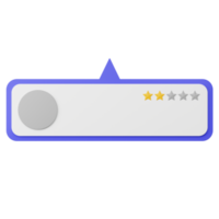 2 Star Rating and Review 3d Illustration png