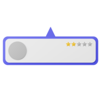 classificação de 2 estrelas e revisão de ilustração 3d png