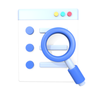 icône d'analyse de fichiers commerciaux 3d png