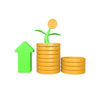 ícone de negócios 3d de crescimento econômico png