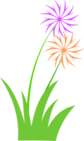 gras, schattig gras, gras met bloem png