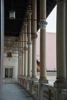 Beautiful open corridor with many columns in a row, Krakow photo