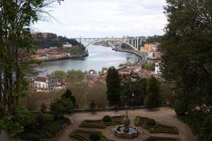 Beautiful view of Porto. Arrabida bridge in the distance. photo