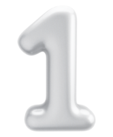 Number 1 3d silver Element png