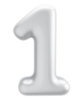 nummer 1 3d zilveren element png