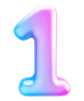 Number 1 3d Gradient Element png