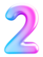 Number 2 3d Gradient Element png