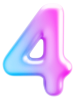 Number 4 3d Gradient Element png