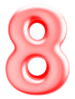 Number 8 3d Red Element png