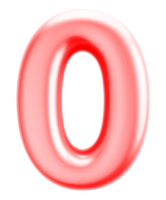 Number 0 3d Red Element png