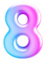 Number 8 3d Gradient Element png