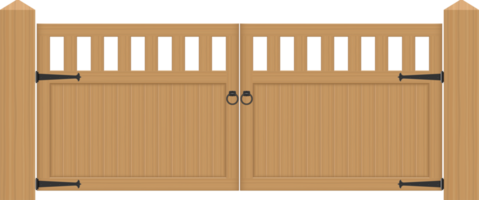 Ilustración de vector de puerta de madera vintage aislado en blanco