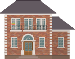 Brick house building vector illustration isolated on white background png