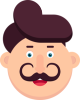 personnage d'homme avec illustration vectorielle de moustache png