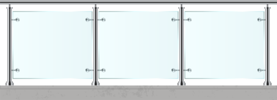 escaliers avec illustration vectorielle de garde-corps en verre