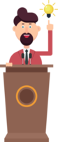 Businessman is speaking on podium png