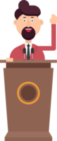 Businessman is speaking on podium png