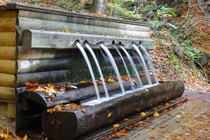 fuente en el parque nacional yedigoller, bolu, turquía foto