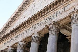 Facade of Pantheon in Rome, Italy photo