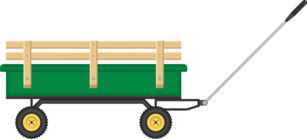 illustration de vecteur de chariot de jardin vert isolé sur fond blanc png