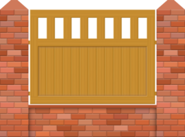 Brick fence vector illustration isolated on white background png