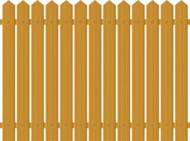 Wooden fence vector illustration isolated on white background