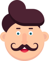 personaje de hombre con ilustración de vector de bigote png
