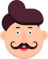 Man character with mustache vector illustration png