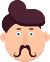 Man character with mustache vector illustration png