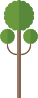 Ilustración de vector de árbol plano verde aislado en blanco png