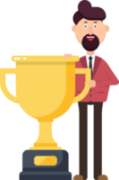 hombre de negocios, tenencia, ganador, trofeo png