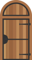 Old wooden door vector illustration isolated on white background png