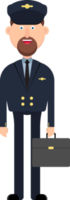 illustration de vecteur de personnage de pilote d'avion isolé sur blanc png